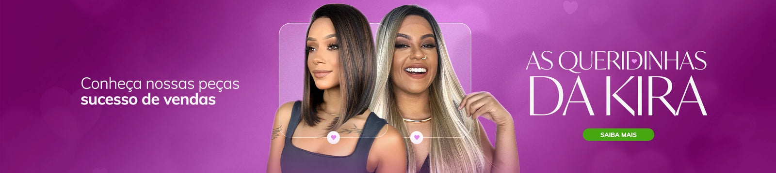 Peruca lace front em exibição na coleção da Kira Perucas